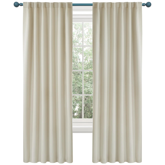 Deconovo Blackout Curtains for Kitchen Window, Bac