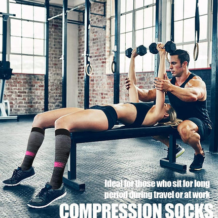 FuelMeFoot Paquete de 3 calcetines de compresión de cobre - Calcetines de compresión para mujeres y hombres para la circulación - Ideales para uso médico, correr, deportivos