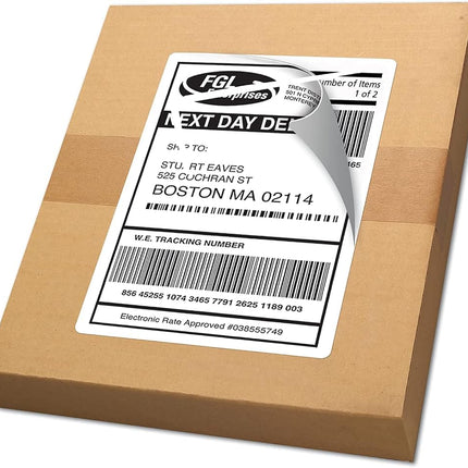 Avery Shipping Address Labels, Inkjet Printers, 250 Labels, Half Sheet Labels, Permanent Adhesive, TrueBlock (5-Pack 8126)