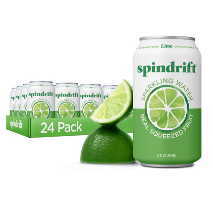 Spindrift Sparkling Water, Lime Flavored, Made wit