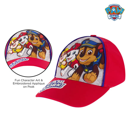Gorra de béisbol de Nickelodeon, Paw Patrol Marshall, ajustable para niños pequeños de 2 a 4 años o gorras para niños de 4 a 7 años, Rojo, 4-7 años