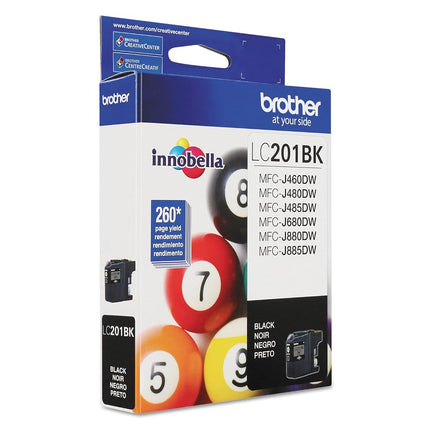 Brother Genuine Standard Yield Black Ink Cartridge, LC201BK, Replacement Black Ink, Page Yield Up To 260 Pages, Amazon Dash Replenishment Cartridge, LC201BK