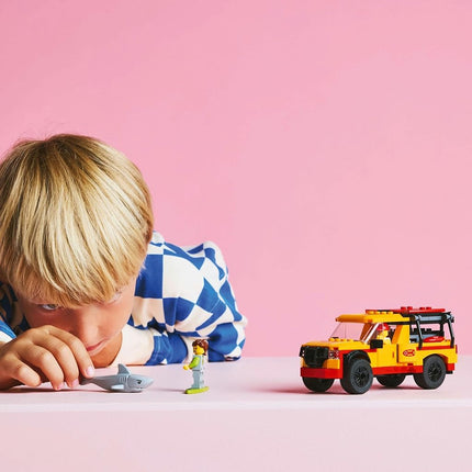 LEGO City Lifeguard Beach Rescue Truck Toy for 6+ Year Old Boys & Girls, Vehicle Building Set with 2 Minifigures, Kids Toy Car and a Shark Figure, Construction Playset for Creative Role Play 60453