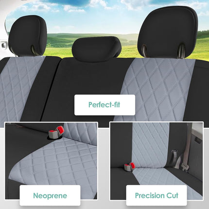 FH Group Custom Fit Neoprene Seat Covers for 2011-2020 Toyota Sienna with Water Resistant Neosupreme Insert - 3rd Row Gray