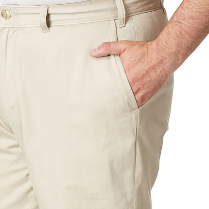 Nautica Men's Big and Tall Twill Flat-Front Pant, True Stone, 46W x 32L