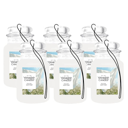 Yankee Candle Désodorisant Voiture en Carton, Coton Frais (Lot de 6)