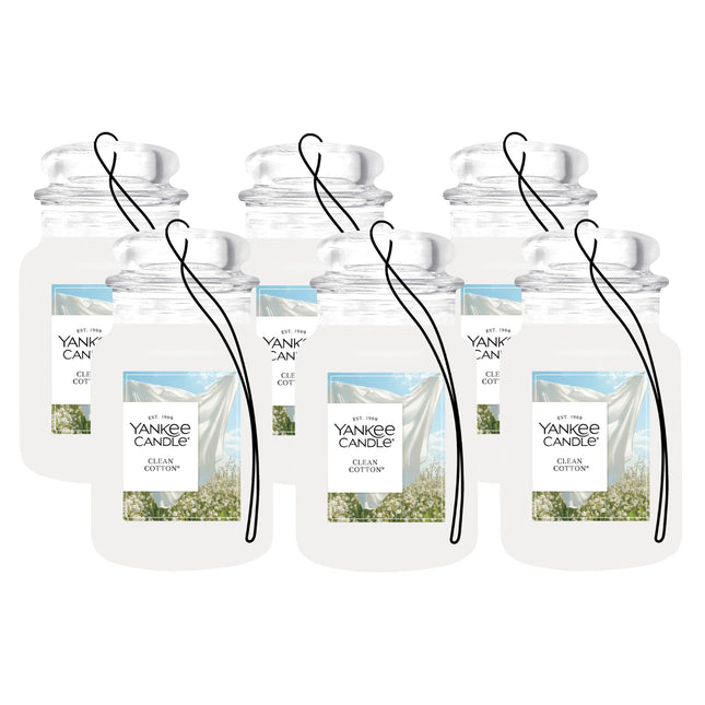 Yankee Candle Paper Car Jar, Clean Cotton (Pack of