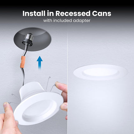 Feit Electric LED Recessed Downlight, 120W Equivalent, 5/6 Inch Retrofit Kit, Dimmable, 2000 Lumens, 90+ CRI, 22W, Adjustable Color Temperature, High Ceilings & Large Spaces Downlight, LEDR56XHO/6WYCA