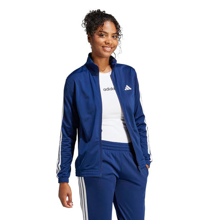 adidas womens Tricot 3-stripes Track Top, Dark Blue/White, Large