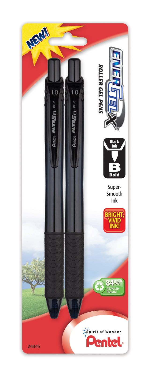 Pentel EnerGel-X Retractable Liquid Gel Pen, 1.0mm