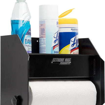 Extreme Max 5001.6122 Aluminum Hand Cleaning Station Organizer for Enclosed Race Trailer, Shop, Garage, Storage - Black
