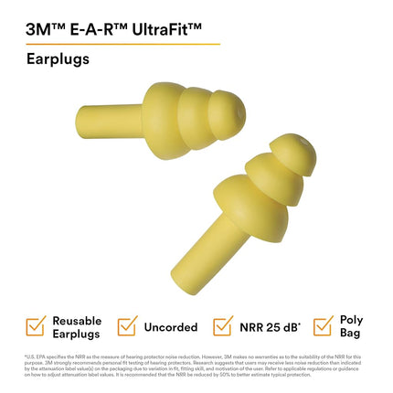 Tapones para los oídos 3M E-A-R UltraFit sin cordón 340-4003