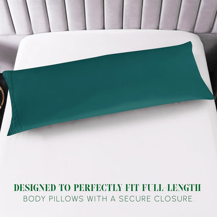 Elegant Comfort Luxury Ultra-Soft 1-Piece Pillowcase Set - 1500 Premium Hotel Quality Microfiber Double Brushed - Wrinkle Resistant, Body Pillowcase Size, Marine Teal