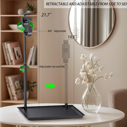 CPAP Protector Mat & CPAP Hose Holder - Bedside Organizer with Retractable CPAP Hook for CPAP Mask & Tubing, Keeps CPAP Supplies Neat and Tidy, Enhances Sleep Quality (Black)