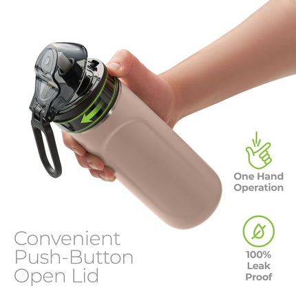 SipX™ Triple-Insulated Stainless Steel Water Bottle - 18oz. With Straw Lid, BPA-Free Reusable Insulated Water Bottle Keeps Cold For 12 Hours, Metal Water Bottle Made Of Sustainable Material For Hiking