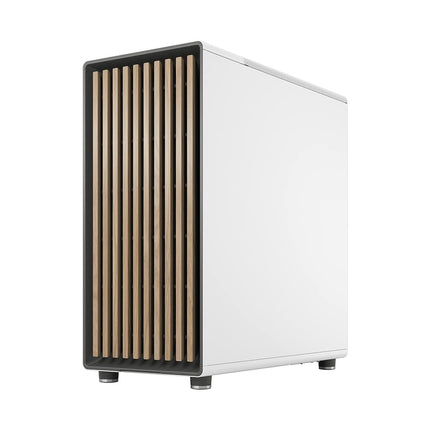 Fractal Design North Chalk White - Wood Oak front - Mesh side panels - Two 140mm Aspect PWM fans included - Type C USB - ATX Airflow Mid Tower PC Gaming Case