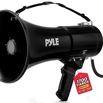 Pyle Megaphone Speaker PA Bullhorn with Built-in S