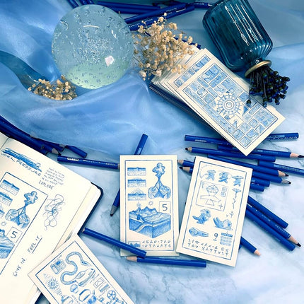 Prisma Visions The Cerulean Sequence Numerology Oracle Deck with hardcover Guidebook, Unique Hand-Drawn Style and Keepsake Box. Decode The Cipher and Uncover The Story Behind The Cards.