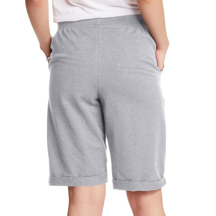 Hanes Women's French Terry Bermuda Short, Light Steel, Medium