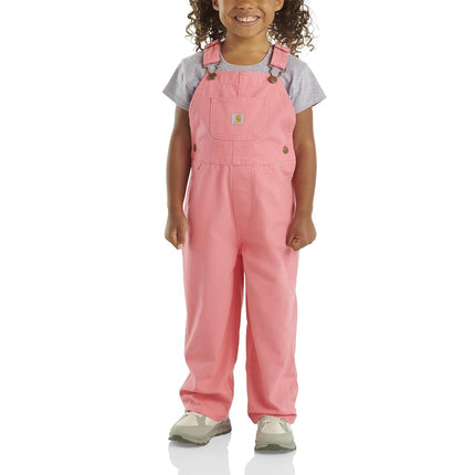 Carhartt Baby Girls' Canvas Bib Overalls (Lined and Unlined) Pink Lemonade, 9 Months