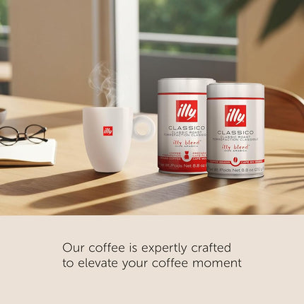 Illy Caffe Decaffeinated Whole Bean Coffee (Medium Roast Green Top) 8.8-Ounce Tins (Pack Of 6)