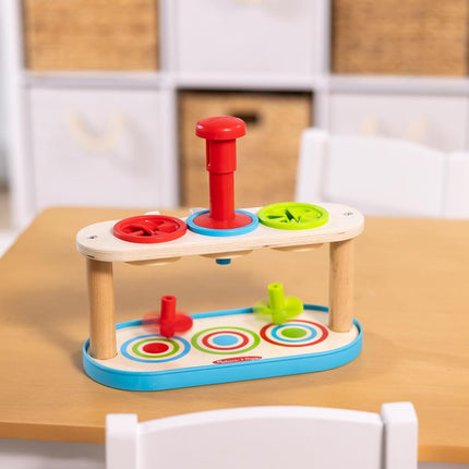 Melissa & Doug Match & Push Spinning Tops, Color Matching and Fine Motor Developmental Skill Toy for Kids Age 2+ - FSC Certified