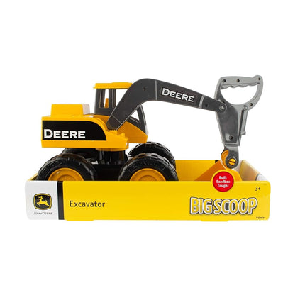 John Deere Big Scoop 15 Inch Construction Toy Excavator w/Titling Dump Bed and Rolling Wheels Frustration Free Packaging FFP