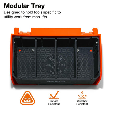 KLEIN TOOLS BC703SL Sliding Drawer Module, Rail System Attachment, 15-Pound Load Rating, High-Impact Plastic, Weather-Resistant with Customizable Removable Inserts for Man Lifts and Scissor Lifts