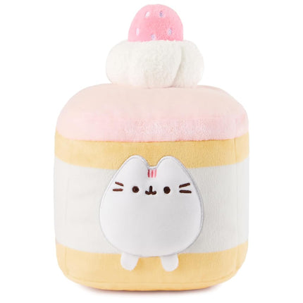 GUND Pusheen Strawberry Sponge Cake Plush, Squishy Toy, Collectible Plush Toy, Dessert Plush, Cat Stuffed Animal for Ages 8 and Up, Pink, 6”