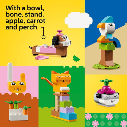 LEGO Classic Creative Pets, Building Brick Animals Toy, Kids Build a Dog, Cat, Rabbit, Hamster and Bird, Gift for Animal-Loving Boys and Girls Aged 5 and Up, Great Build Together Toy, 11034