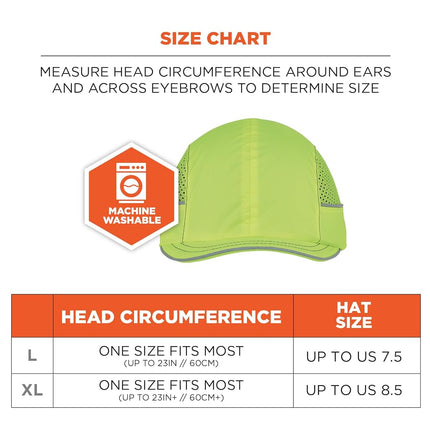 Safety Bump Cap, Baseball Hat Style, Comfortable Head Protection, Long Brim, Skullerz 8950