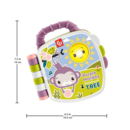 Fisher-Price Baby Toy Purple Monkey Musical Storybook with Lights & Sounds for Infants & Toddlers Ages 6+ Months, JFC75