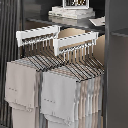 MAFAGE Extendable Clothes Rail for Pull-Out Hangers Adjustable Wardrobe Telescopic Clothes Rail 497 mm White