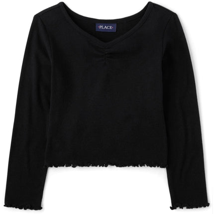 The Children's Place Girls' Basic Long Sleeve V-Ne