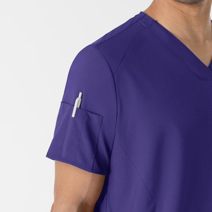 WonderWink Mens Men's V-Neck Scrub Top, Grape, 5X