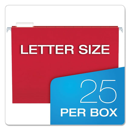 Pendaflex Essentials Hanging Folders, Letter Size, Red, 25 per Box (81608)