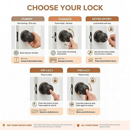Copper Creek CK2040TB Colonial Door Knob, Keyed Entry Function, 1 Pack, Tuscan Bronze