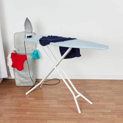 Ironing Board Cover and Pad (Light Solid Blue), 100% Cotton with Premium Polyester Padding by Seymour Home Products; Fits Full Size Board | Stain and Scorch Resistant; Elastic Edge