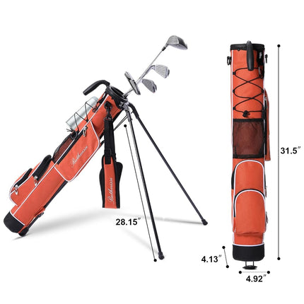 RUTHNISSI Golf Stand Bag, Lightweight Golf Easy Carry Bag with Padded Strap，Durable Pitch n Putt Golf Bag, Practice Ranger Sunday Golf Bag for Men&Women, Orange