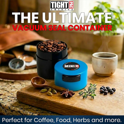 Minivac - 10g to 30 grams Airtight Multi-Use Vacuum Seal Portable Storage Container for Dry Goods, Food, and Herbs - Blue Tint