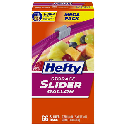 Sacs de rangement Hefty avec fermeture à glissière, format 4,5 litres (paquet de 66)