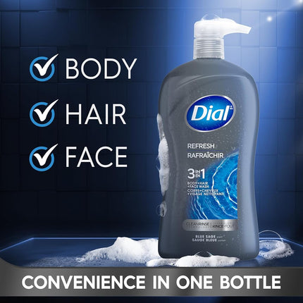 Dial for Men Hair + Body Wash, Hydro Fresh, 32 Ounce