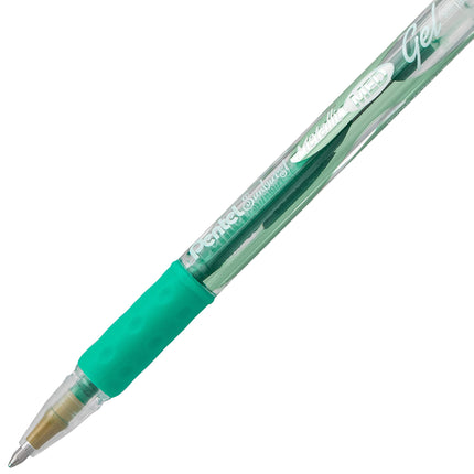 Bolígrafo de gel metálico Pentel Sunburst, trazo medio, permanente, tinta surtida, (K908MBP5M1) de Pentel