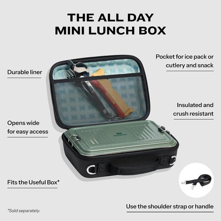 STANLEY All Day Mini Lunch Box | 4.2-quart | EVA Insulated Lunch Bag | Crush Resistant | Adjustable Strap | BPA-Free | Black