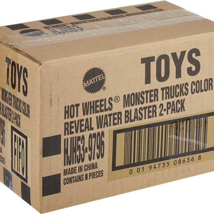 HOT WHEELS TOTAL Monster Trucks Color Reveal™ 2-Pack, 2 Toy Trucks with Surprise Reveal & Repeat Color-Change in Warm & Ice Cold Water, For Kids 3 Years & Up, HJH53