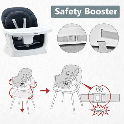 INFANS 8 in 1 Baby High Chair, Convertible Highchair for Babies and Toddlers, Infant Dining Booster Seat, Building Block Table, Kids Stool Table Chair Set with Removable Tray (Black)