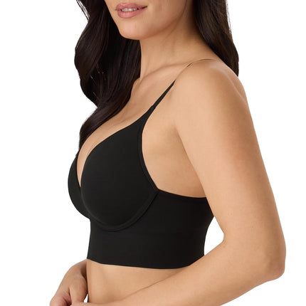 Maidenform Soutien-gorge sans coutures rehausseur pour femme, sans armatures, coupe longue convertible de style débardeur, noir, grande taille