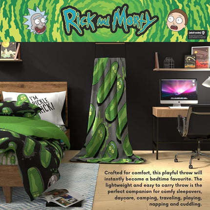 Franco Collectibles Pickel Rick & Morty Bedding Super Soft Plush Cozy Throw, 46 in x 60 in, (Officially Licensed Product)