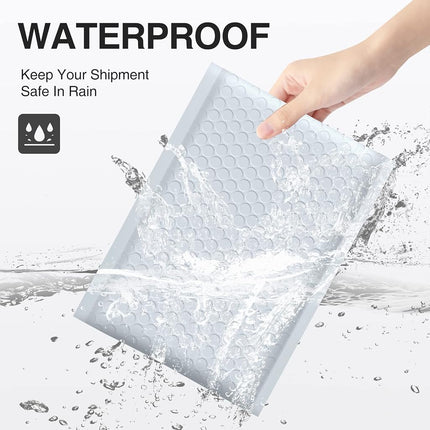 UCGOU 8.5x12 pulgadas, sobres acolchados blancos, sobres de burbujas de polietileno impermeables, sobres de envío autosellantes, sobres para libros, 25 unidades