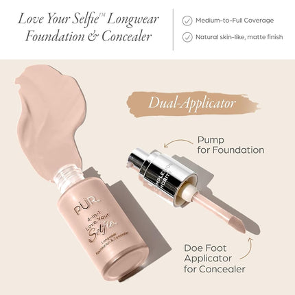 PUR (PurMinerals) 4 in 1 Love Your Selfie Longwear Foundation & Concealer - #MP1 Ivory Beige (Light Blush Medium Skin With Pink Undertones) 30ml/1oz